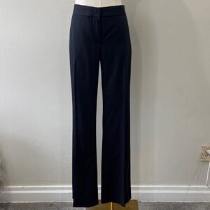Theory Navy Wool Blend Trousers – Size 6 | Low Rise, Long Length